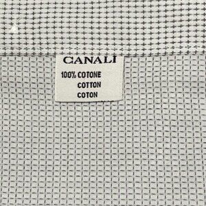 CANALI Black & White Cotton DRESS SHIRT, Made in Italy Size 38 / 15  Like New